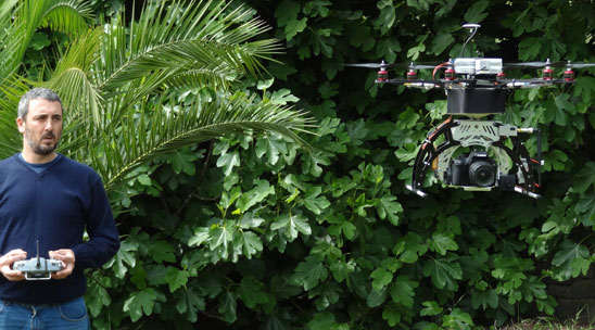 Grabación aérea desde multicóptero